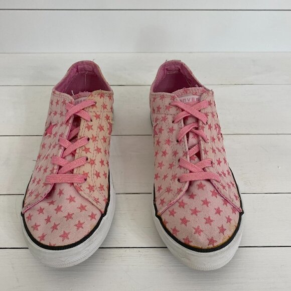 Converse All Stars Pink Glitter Stars Graphic Print Low Top Sneakers Size 4.5 - Picture 7 of 14